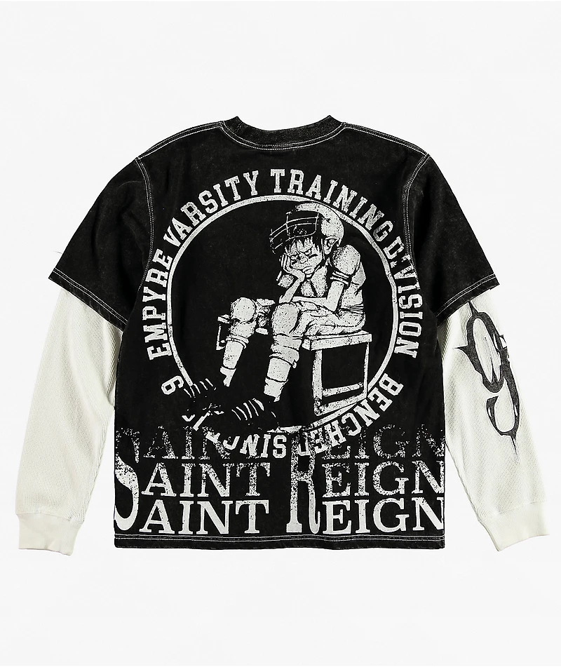 Empyre Sports Homie Black Wash & Natural 2fer Long Sleeve T-Shirt