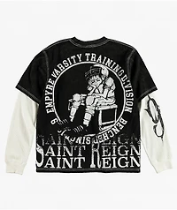 Empyre Sports Homie Black Wash & Natural 2fer Long Sleeve T-Shirt