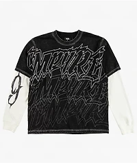 Empyre Sports Homie Black Wash & Natural 2fer Long Sleeve T-Shirt