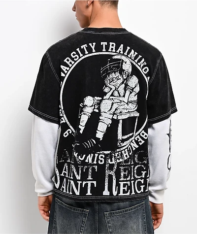 Empyre Sports Homie Black Wash & Natural 2fer Long Sleeve T-Shirt