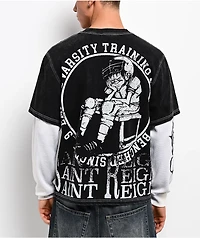 Empyre Sports Homie Black Wash & Natural 2fer Long Sleeve T-Shirt