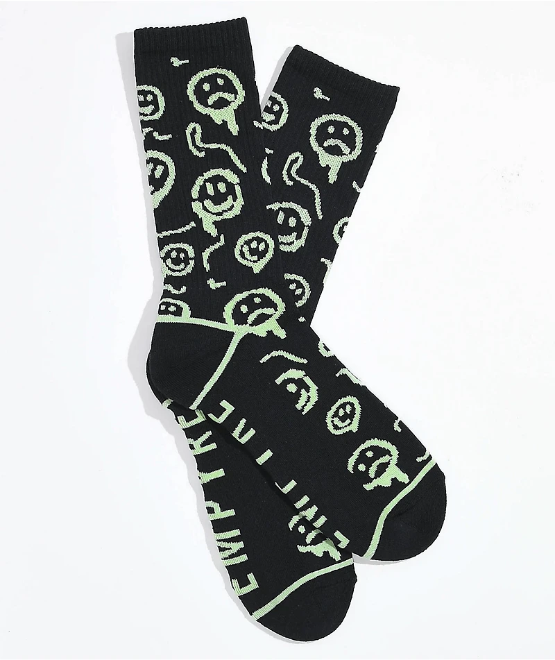 Empyre Spray And Glow Black Crew Socks