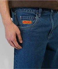 Empyre Spray Can Embroidery Blue Denim Skate Jeans