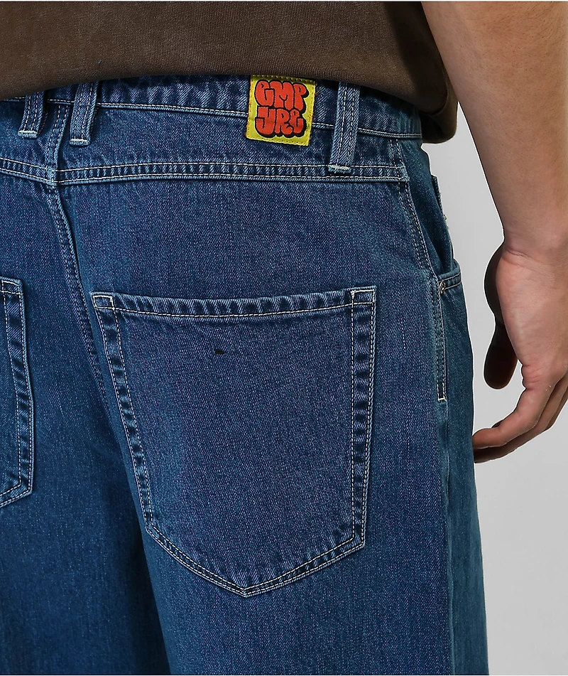 Empyre Spray Can Embroidery Blue Denim Skate Jeans