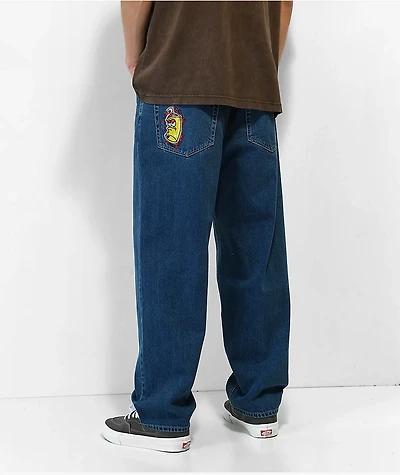 Empyre Spray Can Embroidery Blue Denim Skate Jeans