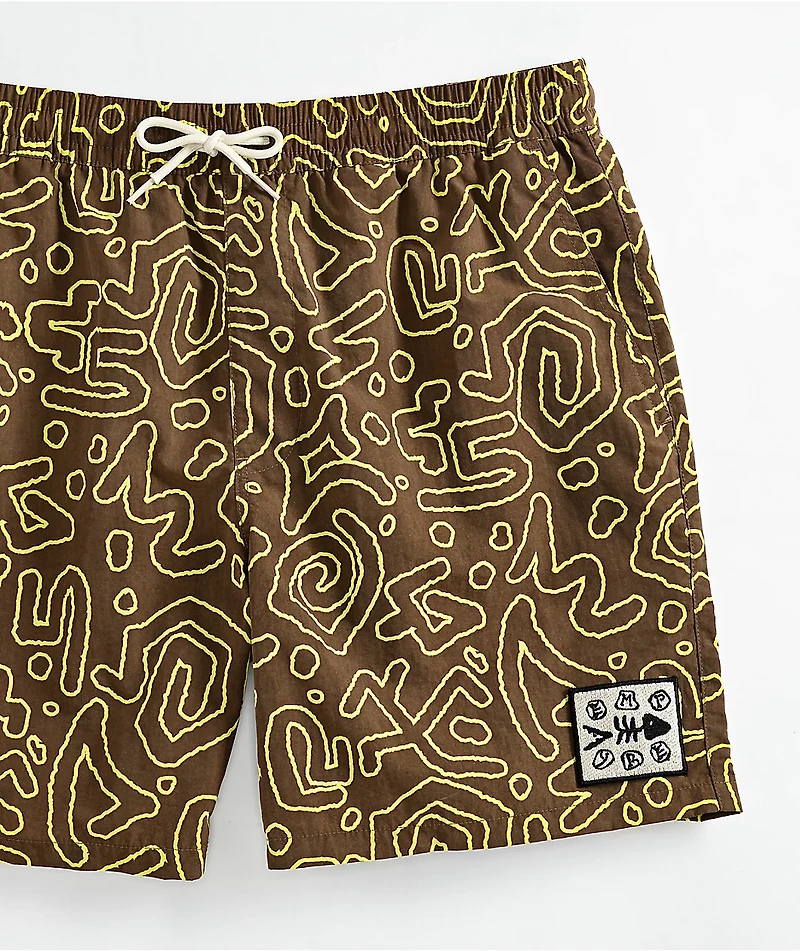 Empyre Squiggle Floater Brown Board Shorts