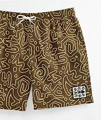 Empyre Squiggle Floater Brown Board Shorts