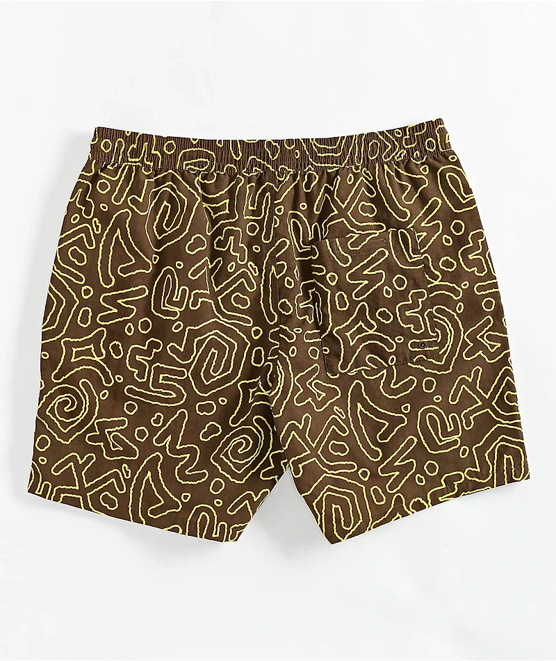 Empyre Squiggle Floater Brown Board Shorts