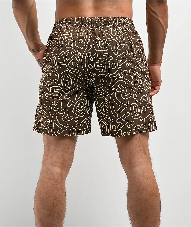 Empyre Squiggle Floater Brown Board Shorts