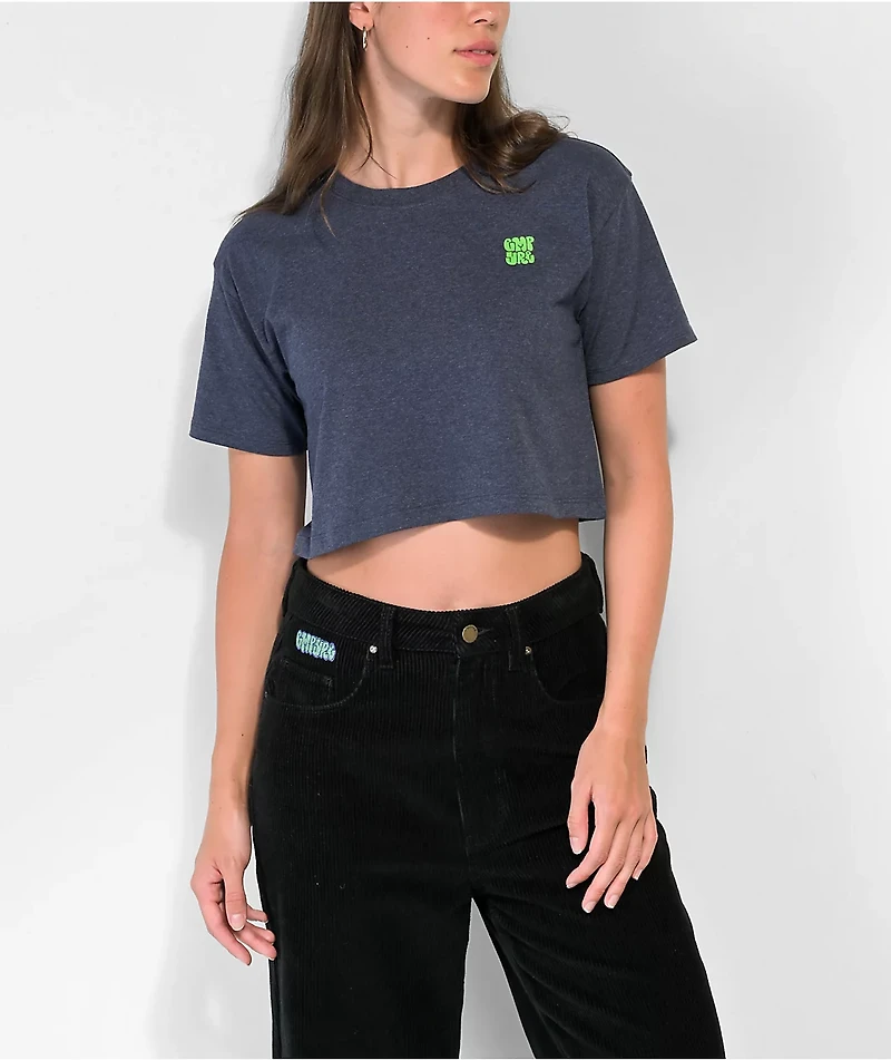 Empyre Stacked Logo Blue Crop T-Shirt