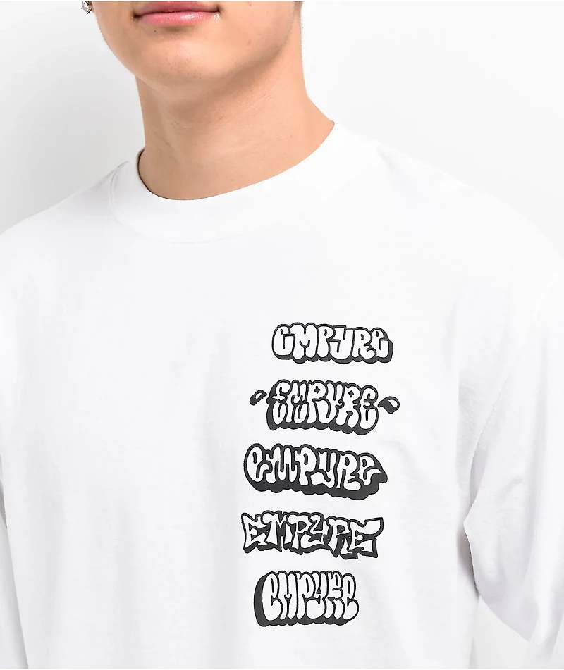 Empyre Stacked White Long Sleeve T-Shirt