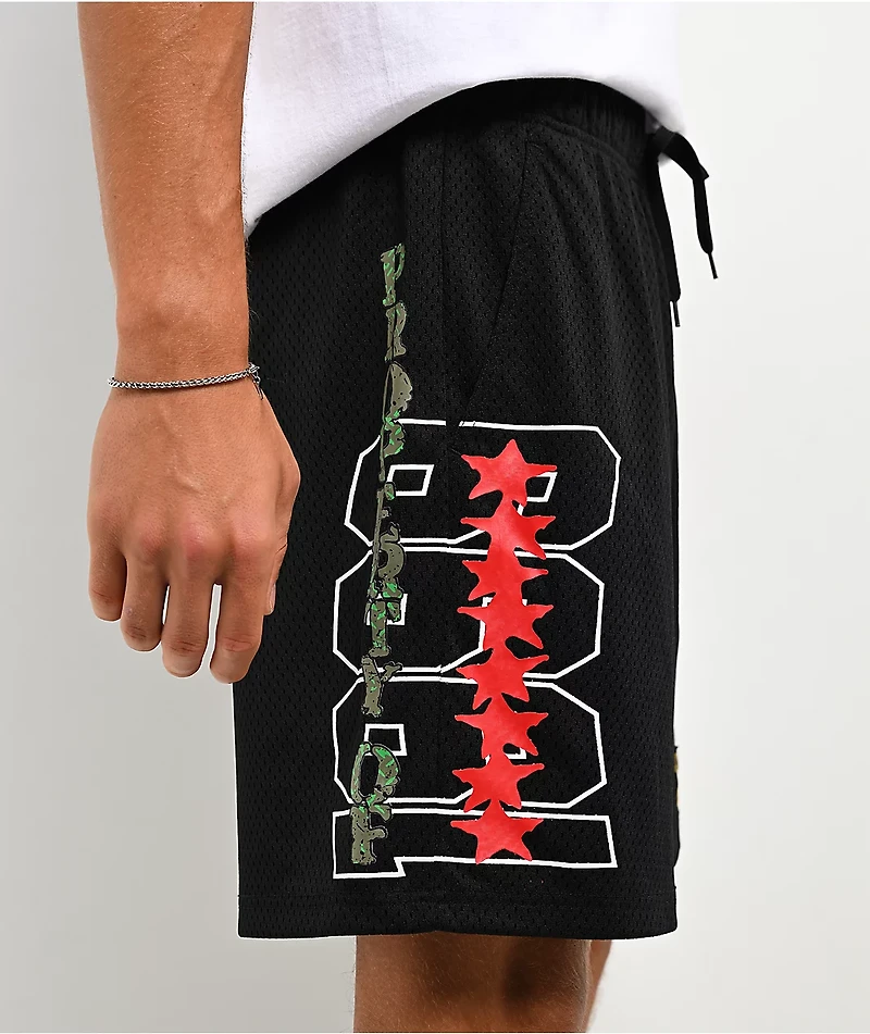 Empyre Star Black Mesh Shorts