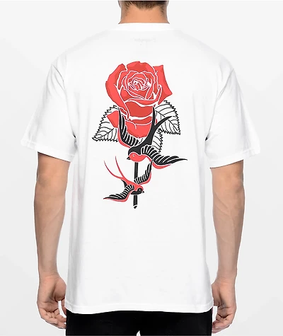 Empyre Swallows And Roses White T-Shirt