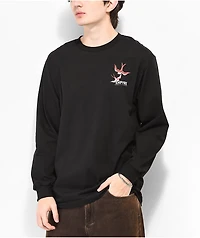Empyre Swallows Roses Black Long Sleeve T-Shirt