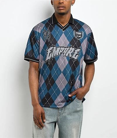 Empyre Swift Blue & Grey Argyle Soccer Jersey
