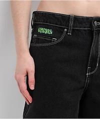 Empyre Sydney Marble Black Wash Loose Fit Denim Shorts