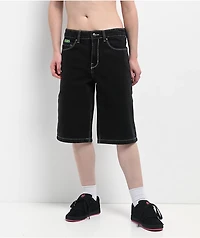 Empyre Sydney Marble Black Wash Loose Fit Denim Shorts
