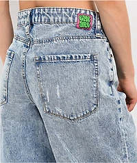 Empyre Sydney Partay Blue Light Wash Denim Shorts