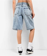 Empyre Sydney Partay Blue Light Wash Denim Shorts