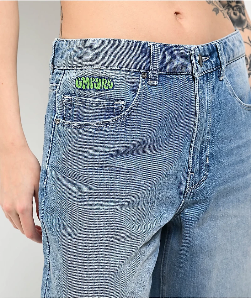 Empyre Sydney Shindig Light Blue Wash Loose Fit Denim Shorts