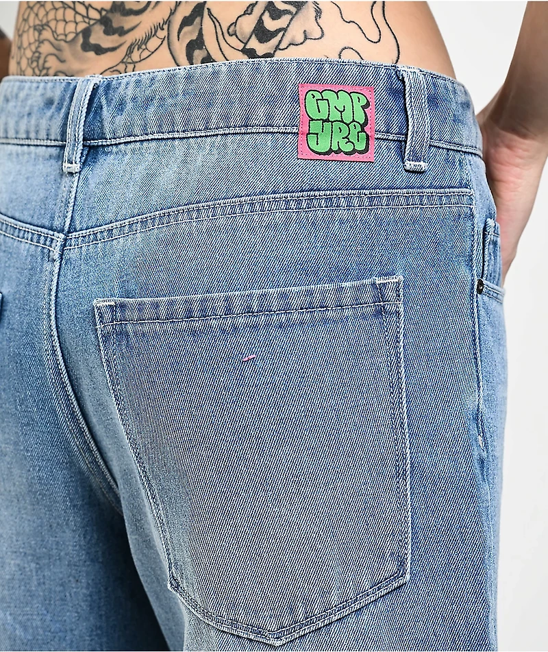 Empyre Sydney Shindig Light Blue Wash Loose Fit Denim Shorts