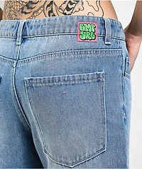 Empyre Sydney Shindig Light Blue Wash Loose Fit Denim Shorts