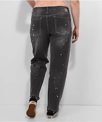 Empyre Tara Splatter Grey Low Rise Denim Skate Jeans