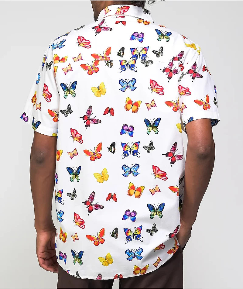 Empyre Tate Flutter By White Short Sleeve Button Up Shirt