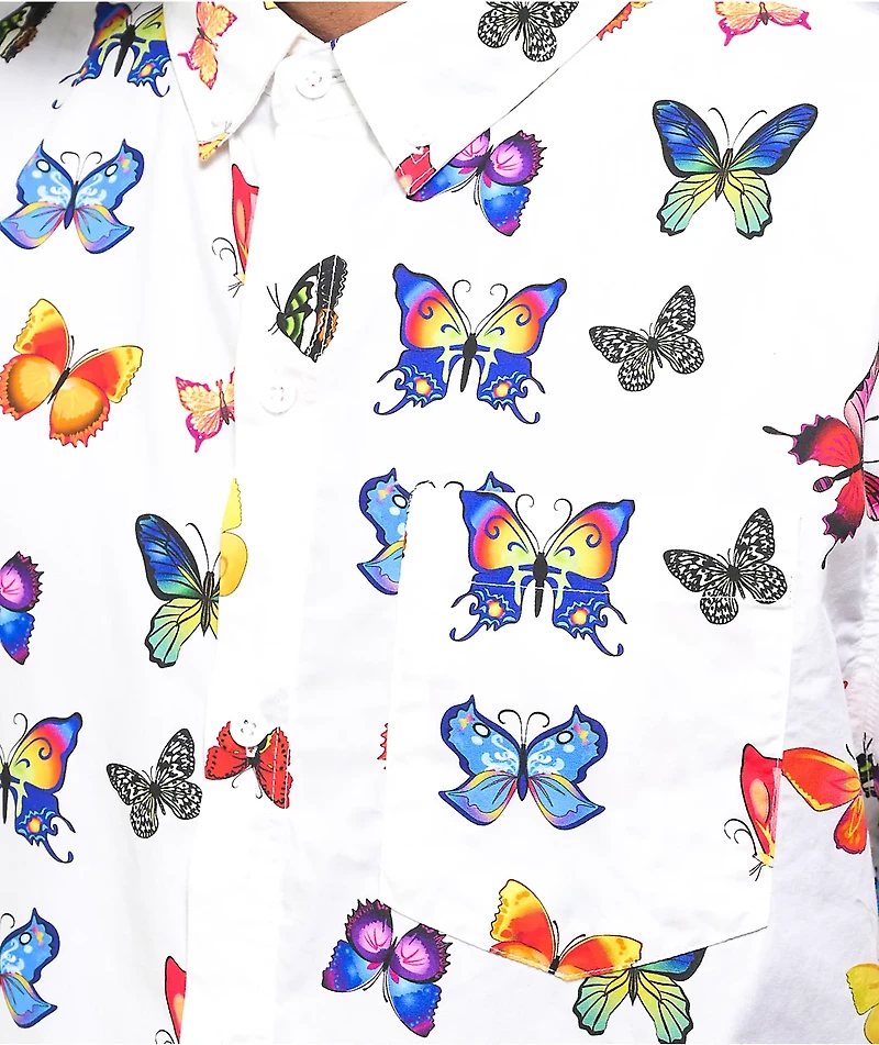 Empyre Tate Flutter By White Short Sleeve Button Up Shirt