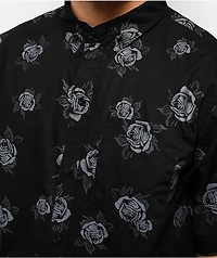 Empyre Tate Roses Black Button Up Shirt
