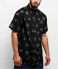 Empyre Tate Roses Black Button Up Shirt