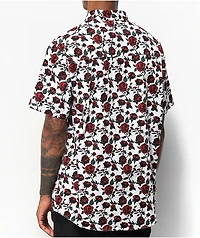 Empyre Tate Roses White Short Sleeve Button Up Shirt