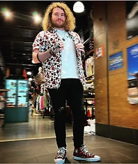 Empyre Tate Roses White Short Sleeve Button Up Shirt