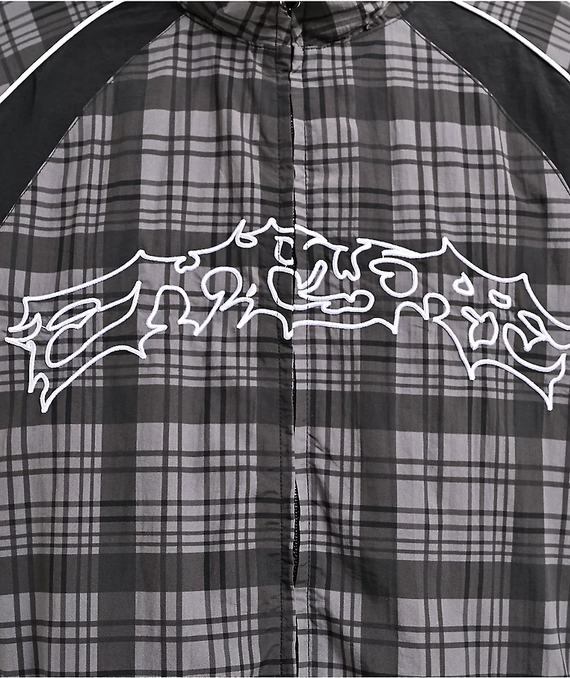 Empyre Thorns Grey Plaid & Black Windbreaker Jacket