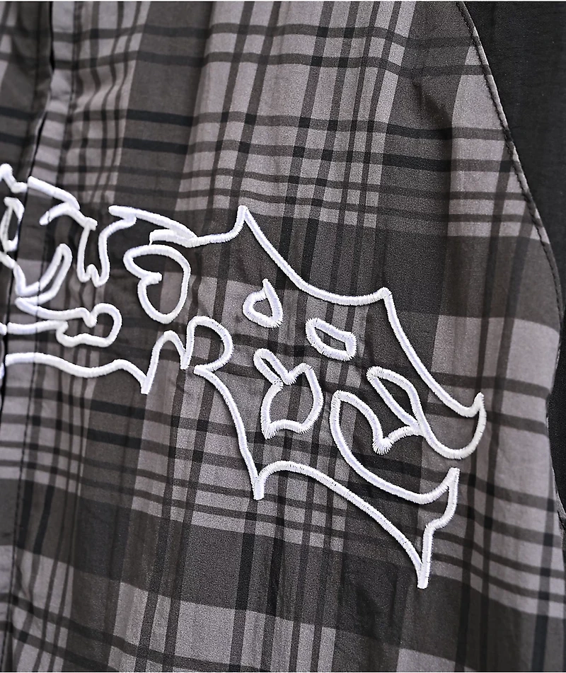 Empyre Thorns Grey Plaid & Black Windbreaker Jacket