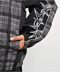 Empyre Thorns Grey Plaid & Black Windbreaker Jacket