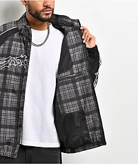 Empyre Thorns Grey Plaid & Black Windbreaker Jacket