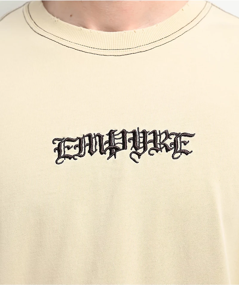 Empyre Throne Embroidered Knit Cream T-Shirt