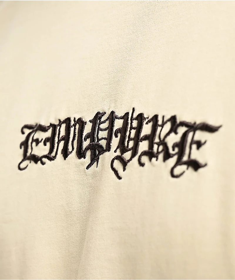 Empyre Throne Embroidered Knit Cream T-Shirt