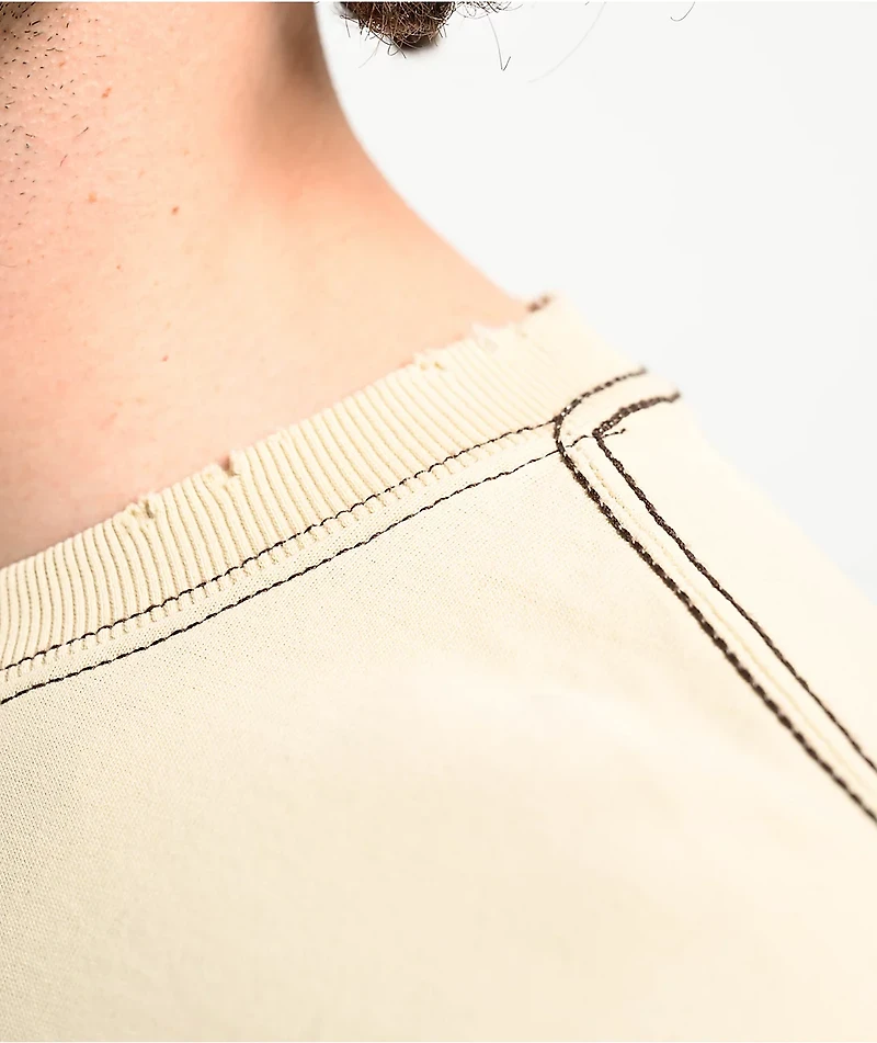 Empyre Throne Embroidered Knit Cream T-Shirt