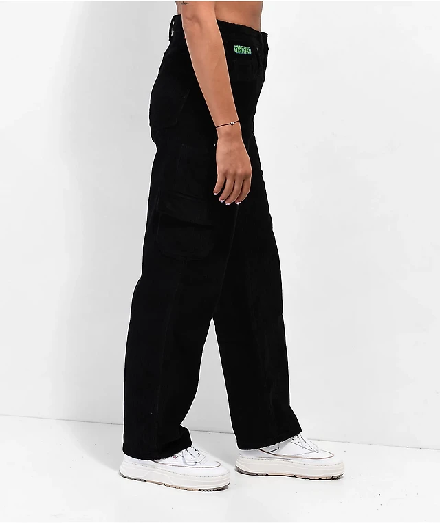 Empyre Tori Black Corduroy Cargo Skate Pants at Hamilton Place in