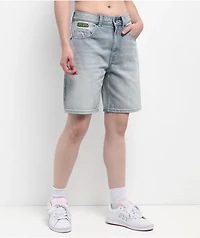 Empyre Tori Glacier Blue Wash Loose Fit Denim Skate Shorts