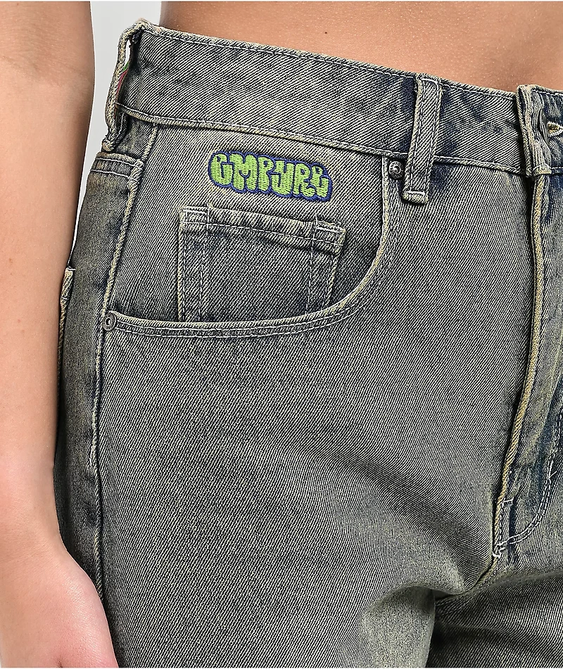 Empyre Tori Overdyed Petrol Wash Skate Jeans