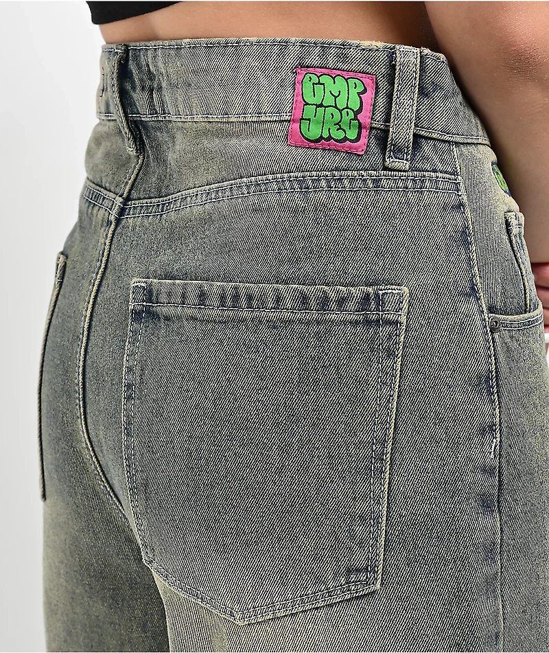 Empyre Tori Overdyed Petrol Wash Skate Jeans