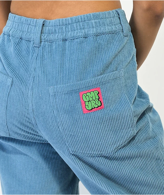 Empyre Tori Pleated Blue Corduroy Skate Pants at Hamilton Place in