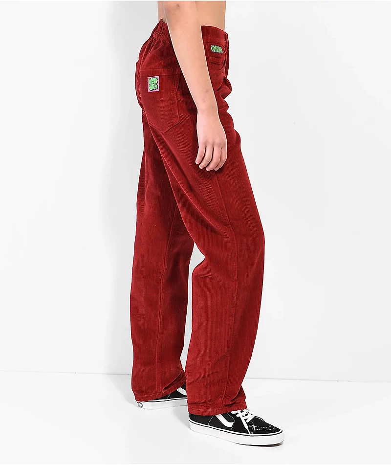 Empyre Tori Pleated Wine Corduroy Skate Pants
