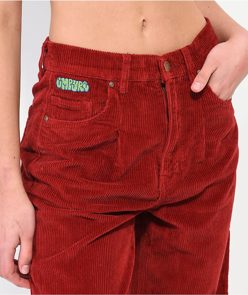 Empyre Tori Pleated Wine Corduroy Skate Pants