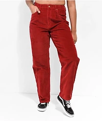 Empyre Tori Pleated Wine Corduroy Skate Pants
