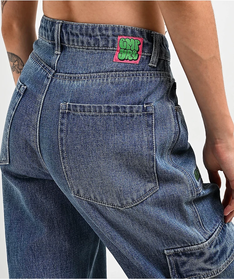 Empyre Tori Porkchop Pocket Blue Cargo Skate Jeans