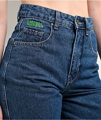 Empyre Tori Scorpion Embroidery Blue Skate Jeans